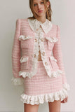 Lace Pink 2-Piece Tweed Mini Dress