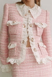 Lace Pink 2-Piece Tweed Mini Dress