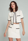 Tight White 2-Piece Short Sleeve Mini Dress