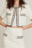 2-Piece Tight White Short Sleeve Mini Dress