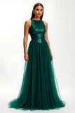 Dark Green A-Line Holiday Party Dress With Sequins