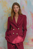 Burgundy 2-Piece Double Breasted Work Suits