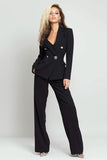 Black 2-Piece Slim Fit Women Work Suits