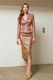 Glitter Sunset 2-Piece Notched Lapel Women Work Dress