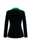 Dark Green 2-Piece Velvet Double Breasted Women Prom Suits