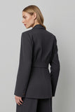 Dark Grey Double Breasted Peak Lapel 2 Piece Women Business Suits