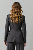 Dark Grey Double Breasted 2-Piece Work Suits