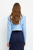 Navy Blue Peak Lapel 2-Piece Pencil Business Suits