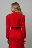 Red A-Line Peak Lapel 2-Piece Midi Work Suits