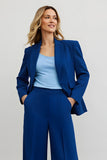 Dark Blue Peak Lapel 2 Piece Business Suit