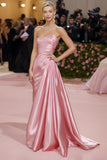 Blush Mermaid Ruched Strapless Pageant Dress