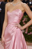 Blush Mermaid Ruched Strapless Pageant Dress