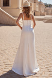 Ivory Sheath Spaghetti Straps Wedding Dress