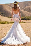 Mermaid Ivory Lace Tulle Wedding Dress
