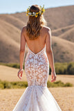 Mermaid Ivory Lace Tulle Wedding Dress