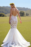 Lace Mermaid Ivory Tulle Wedding Dress