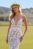 Lace Mermaid Ivory Tulle Wedding Dress