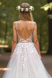 Ivory A Line Tulle Wedding Dress with Appliques