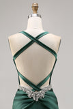 Beaded Corset Dark Green Homecoming Dress