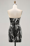Sparkly Bodycon Short Black Homecoming Dress with Sequins