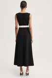 Black A Line Maxi Dress with Belt