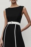 Black A Line Maxi Dress with Belt