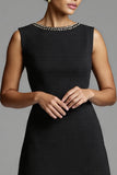 Black A Line Midi Dress with Ruffles