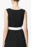 Black Boat Neck A Line Maxi Dress