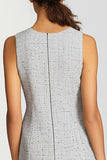 Grey A Line V-Neck Mini Dress with Buttons