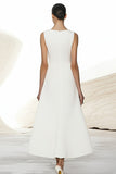 Ivory A Line V-Neck Midi Dress