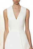 Ivory A Line V-Neck Midi Dress