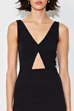 Black Cut Out A Line Formal Dress