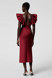 Black Sheath Formal Dress with Ruffle Sleeves