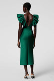 Black Sheath Formal Dress with Ruffle Sleeves