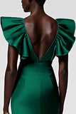 Black Sheath Formal Dress with Ruffle Sleeves