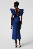 Black Sheath Formal Dress with Ruffle Sleeves