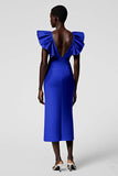 Black Sheath Formal Dress with Ruffle Sleeves