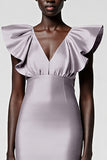Black Sheath Formal Dress with Ruffle Sleeves