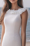 Sparkly Sheath Ivory Midi Graduation Dress