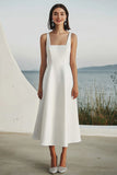 Ivory A Line Long Engagement Dress