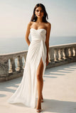 Strapless Ivory A Line Wedding Dress