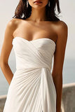 Strapless Ivory A Line Wedding Dress