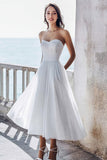 Strapless Ivory A Line Graduation Dress