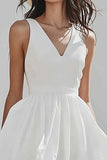 Ivory Ruffled A Line Asymmetrical Graduation Dress