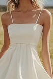 Simple A Line Mini Ivory Graduation Dress
