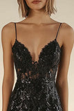 Black Tight Mini Dress with Appliques