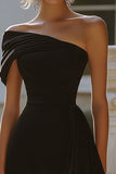 One Shoulder Little Black Dress with Ruffles