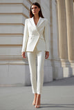 Slim Fit 2-Piece Ivory Business Suit