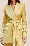 Daffodil 2-Piece Peak Lapel Business Suit with Sash
