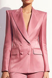 Double Breasted 2-Piece Peak Lapel Dusty Rose Business Suit